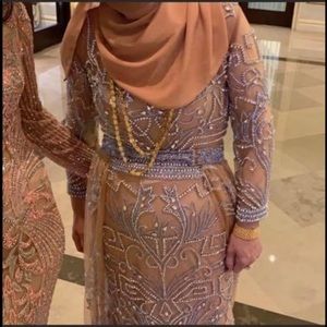 Haute couture with overskirt